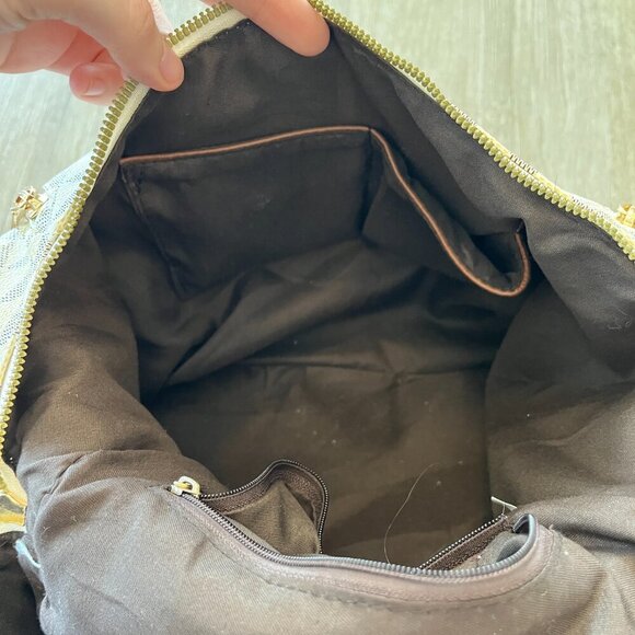 Womens Beige Printed Backpack Purse - Picture 8 of 8